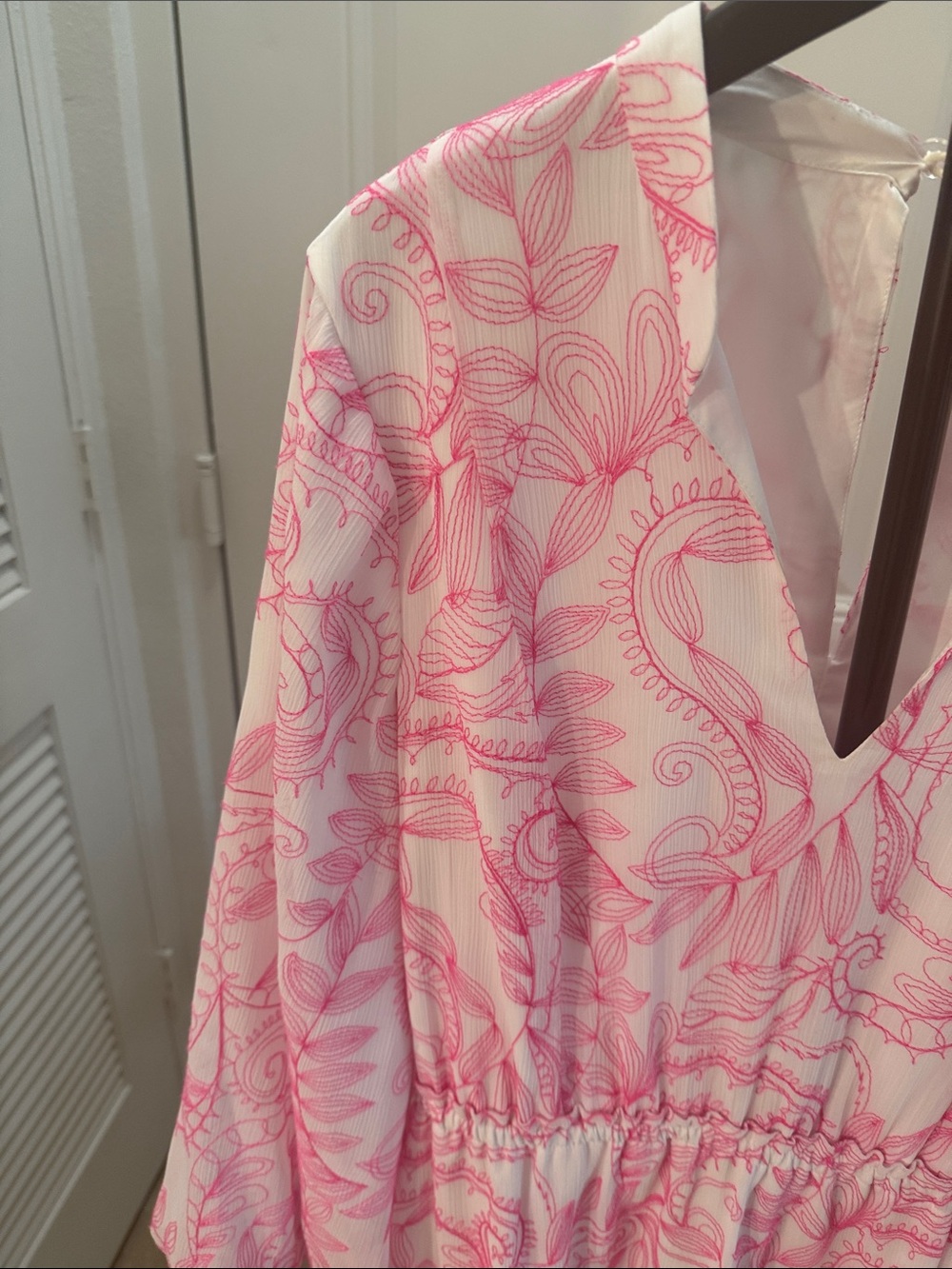 Lilly Pulitzer Pink Paisley V-Neck Tiered Dress - Picture 5 of 5